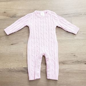 100% Cotton cable knit romper